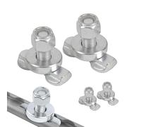 Oldbones L-Track, perno filettato a doppia ansa con filettatura 3/8-24 UNC, ancoraggio per binari a L, per rimorchi chiusi, furgoni e aerei, confezione da 4 (binario non incluso)
