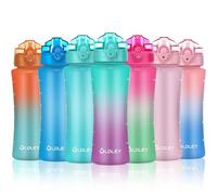 OLDLEY 450ml/15oz Borraccia per Bambini con Cannuccia, per Bevande, Riutilizzabile, con Marcature dei Tempi, per Scuola Casa Campeggio Sport all'Aria Aperta Senza BPA A Tenuta Stagna Durevole