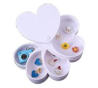 OLDMFZP Scatola portagioie girevole a 360° a forma di cuore, a 4 strati, for collane, bracciali, anelli, orecchini, collane, viaggi e uso domestico(White)
