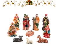 Oldmoom Decorazioni Natalizie Presepe,Ornamento Natività Nascita Di Gesù Bambino | Set Religioso In Resina Per Tavolo Mensola Casa