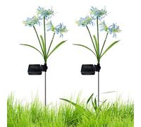 Oldmoom Fiori | Fiori Colorati per Esterni a Energia Solare,Colorate Impermeabili 2 Pezzi LED Decorazione Floreale per Viali Patio Bordo Piscina Recinzione