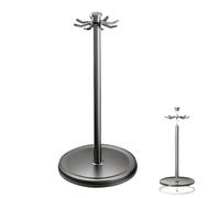 Oldmoom Portautensili per stoviglie, girevole per utensili da cucina, per piano di lavoro, supporto girevole per utensili da cucina con 8 ganci per pale, cucchiai