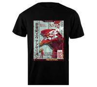 Oldrytee Asuka Langley Sohryu Evangelion T-Shirt da Uomo in Cotone Nera da Uomo