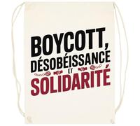 Oldrytee Boycott Désobéissance Sac De Sport Beige En Coton Beige Gym Sack