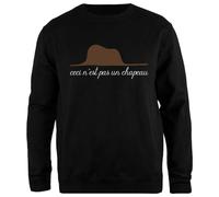 Oldrytee Ceci PAS Un Chapeau Il Piccolo Principe Magritte Felpa Nera Maglione Unisex vestibilità Semplice