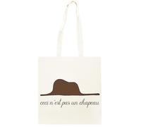 Oldrytee Ceci Pas Un Chapeau Il Piccolo Principe Magritte Shopping Borsa Shopper Unisex Beige In Cotone