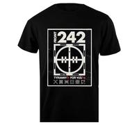 Oldrytee Dès Front 242 pour T-Shirt da Uomo in Cotone Nera da Uomo