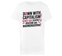 Oldrytee Down with Capitalism Cotton Child T-Shirt White Kid