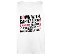 Oldrytee Down with Capitalism Tank Top White Women's Sleeveless T-Shirt