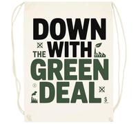 Oldrytee Down With The Green Deal Cotton Training Bag Beige Gym Sack