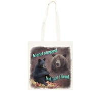 Oldrytee Gli Orsi Hanno La Forma Di Un Amico Ma Non Sono Amici Shopping Borsa Shopper Unisex Beige In Cotone