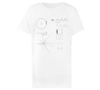 Oldrytee Il Disco d'oro del Voyager T-Shirt da Bambino in Cotone Bianca