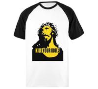 OLDRYTEE Kill Your Idols Maglietta Unisex da Baseball Camicia A Maniche Corte Nera Bianca