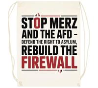 Oldrytee Stop Merz And The Afd Cotton Training Bag Beige Gym Sack