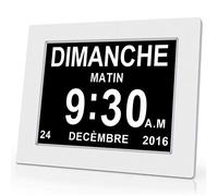 OLDTIME® 8" LCD Orologio Digitale Calendario con Data, Giorno E Ora | Alzheimer | È per Genitori, Nonni E Bambini-White