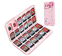 OLDZHU Custodia Porta Cartucce per Nintendo Switch,Rosa Carino Porta Schede per Nintendo Switch OLED Gioco per 24 Schede di Gioco e 24 Schede di Memoria TF,Guscio Duro e Fodera morbida in gomma