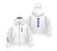 OLEBYKEZ Felpe con Cappuccio Passamontagna da Uomo Cerniera Intera Abbigliamento Strada per La N.A.S.A Comode Giacche Sportive Colori Contrasto Tasche-BaiS||s