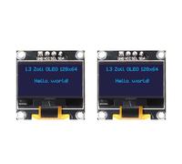 OLED Display Modulo RUIZHI 2 pezzi 1.3 pollici Display OLED I2C Chip 128 x 64 Pixel I2C Modulo di Visualizzazione dello Schermo con Caratteri blu compatibile con Arduino