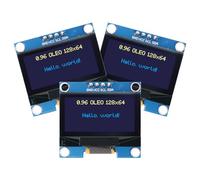 OLED Display Modulo RUIZHI 3 pezzi 0.96 pollici Display OLED I2C 128 x 64 Pixel I2C Modulo di Visualizzazione dello Schermo con Caratteri blu e giallo compatibile con Arduino