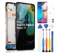 OLED Display per Xiaomi Redmi Note 11 Schermo per Redmi Note 11 2201117TG, 2201117TI, 2201117TY, 2201117TL Touch Screen Digitizer Full Assembly con Riparazione Kit(6.43", con Cornice)