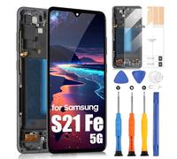 OLED LCD Display per Samsung Galaxy S21 Fe 5G LCD Schermo per Samsung S21 Fe 5G G990B SM-G990B Sostituzione dello Schermo Assembly con Riparazione Kit (Nero con Cornice)