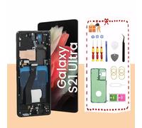 OLED per Samsung Galaxy S21 Ultra 5G Schermo LCD Sostituzione per Samsung S21 Ultra Touch Digitizer Display Assembly con Frame Toolkit G998U G998B/DS Nero