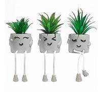 OLEEK Piante grasse finte in vaso, decorazione per la stanza delle piante, simpatiche decorazioni da scrivania da donna, simpatiche decorazioni per ufficio, ufficio, scrivania (cactus)