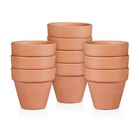 OLEEP Vaso di argilla - Confezione da 10 grandi vasi di terra cotta con foro di drenaggio, vaso di terracotta per piante da interni ed esterni (14 cm)