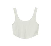 OLEETS Canotta Da Donna - Canotta Corta Senza Maniche, Estiva, Attillata, Sexy, Da Festa, Da Strada, Da Donna, Con Fondo, Canotta Sottile, Vintage, Tinta Unita, Bianco, L