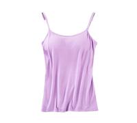 OLEETS Canotta Da Donna - T-Shirt A Tinta Unita Con Fondo Sottile, Top Casual Sexy Slim, Morbide E Comode, Gilet Estivo Con Scollo A V, Senza Maniche, Canotta Semplice, Viola, Taglia S
