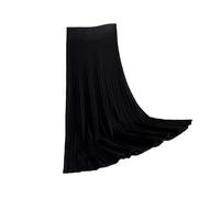 OLEETS Gonne Lavorate A Maglia da Donna - Gonne Lunghe Invernali in Maglia Spessa Elegante Tinta Unita Semplice Gonna A Pieghe A Trapezio Moda Abbigliamento Vintage per Lavoro Ufficio Streetwear,Bl