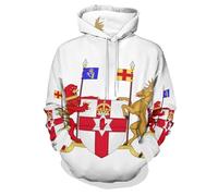 OLEETS Irlanda del Nord Bandiera Nazionale Felpa con Cappuccio Stampata Unisex - Felpa con Cappuccio Casual da Uomo Stampata in 3D, Traspirante, alla Moda, Taglie Forti, Primavera Autunno, Abbiglia