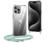 OLEPHY Trasparente Cover con Cordino per iPhone 15 Pro Max, Verde Matcha | Custo