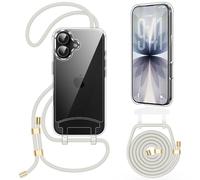 OLEPHY Trasparente Cover con Cordino per iPhone 17 6,3'', Beige | Custodia con Regolabile e Rimovibile Collana, Per Attività all'aperto ed Escursioni | Libertà a Mani Libere,