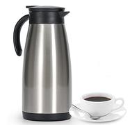 Olerd Caraffa termica per caffè da 1,5 litri, caffettiera isolata in acciaio inox, thermos sottovuoto a doppia parete, teiera da 1,5 litri, distributore d'acqua (argento)