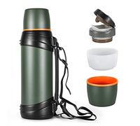 Olerd Grande fiaschetta da 2 l, in acciaio inox, isolante, da viaggio, con tazza senza BPA, bottiglia sottovuoto oversize