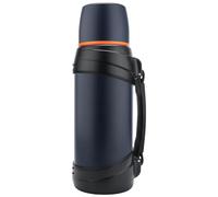 Olerd Thermos 2,0 l, thermos in acciaio inox, con 2 bicchieri, isolamento a doppia parete, per campeggio, 24 ore, caldo e freddo (blu scuro)