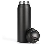 Olerd Thermos da 500 ml, in acciaio inox, thermos freddo e caldo, a prova di perdite, per fitness, scuola, attività all'aperto, sport (nero)