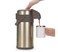 Olerd Thermos - Thermos da 4,0 litri, in acciaio inox, a doppia parete, con meccanismo di pompaggio, per 24 tazze (oro)