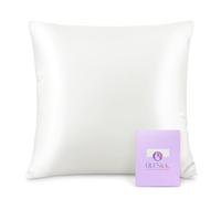 OLESILK Federa 100% seta, per la cura dei capelli e della pelle, con chiusura lampo, 16 momme, 1 pezzo, colore avorio, 80 x 80 cm