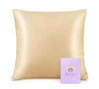OLESILK Federa 100% seta, per la cura dei capelli e della pelle, con chiusura lampo, 16 momme, 1 pezzo oro, 80 x 80 cm