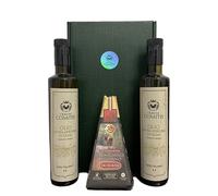 Oleum Comitis - Olio EVO Confezione Regalo 2 x 500 ml e Parmigiano 24 Mesi