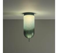 OLEV Plafoniera LED Curuba, verde, vetro, altezza 40 cm, 2.700 K OleV