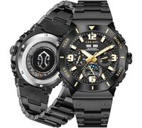 OLEVS GELATU - Orologio da polso automatico da uomo, meccanico, di lusso, a carica automatica, in acciaio inox, impermeabile fino a 50 m, da uomo, 6030-oro nero, 6030-black gold, orologio da uomo