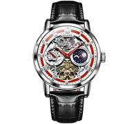 OLEVS Orologi automatici da uomo, cinturino in pelle vintage Tourbillon stile barocco | Orologio da polso meccanico a carica automatica con quadrante multifunzione da uomo, resistente all'acqua fino a 30 m