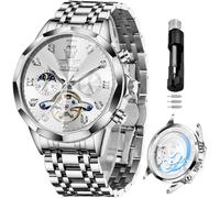 OLEVS Orologi automatici per gli uomini d'affari orologio meccanico in acciaio inossidabile impermeabile a carica automatica classico data lusso diamante orologio da polso, tutti gli orologi in