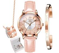 OLEVS Orologi Il nuovo quadrante a sabbie mobili fluirà Set Regali per Donna, Orologio Collana Set Braccialetti 3 Pezzi per Mamma Moglie Fidanzata Anniversario Compleanno Natale San Valentino Regali