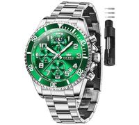 OLEVS Orologi per gli uomini in acciaio inossidabile vestito uomo orologio con data grande quadrante cronografo impermeabile lusso moda orologio blu/nero/oro/verde/argento Face Relojes para Hombres