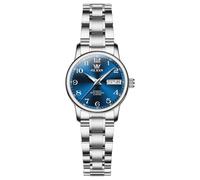 OLEVS Orologio automatico da donna, elegante orologio meccanico bicolore in acciaio inox, facile da leggere, numeri arabi, data del giorno, luminoso, orologio da polso da donna di lusso regalo