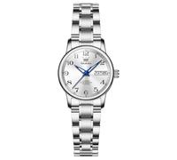 OLEVS Orologio automatico da donna, elegante orologio meccanico bicolore in acciaio inox, facile da leggere, numeri arabi, data del giorno, luminoso, orologio da polso da donna di lusso regalo